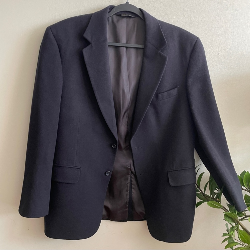 Jos A Bank Blazer Cashmere 100% Mens Navy Blue Sport Coat Jacket Academic 40S - Picture 3 of 11